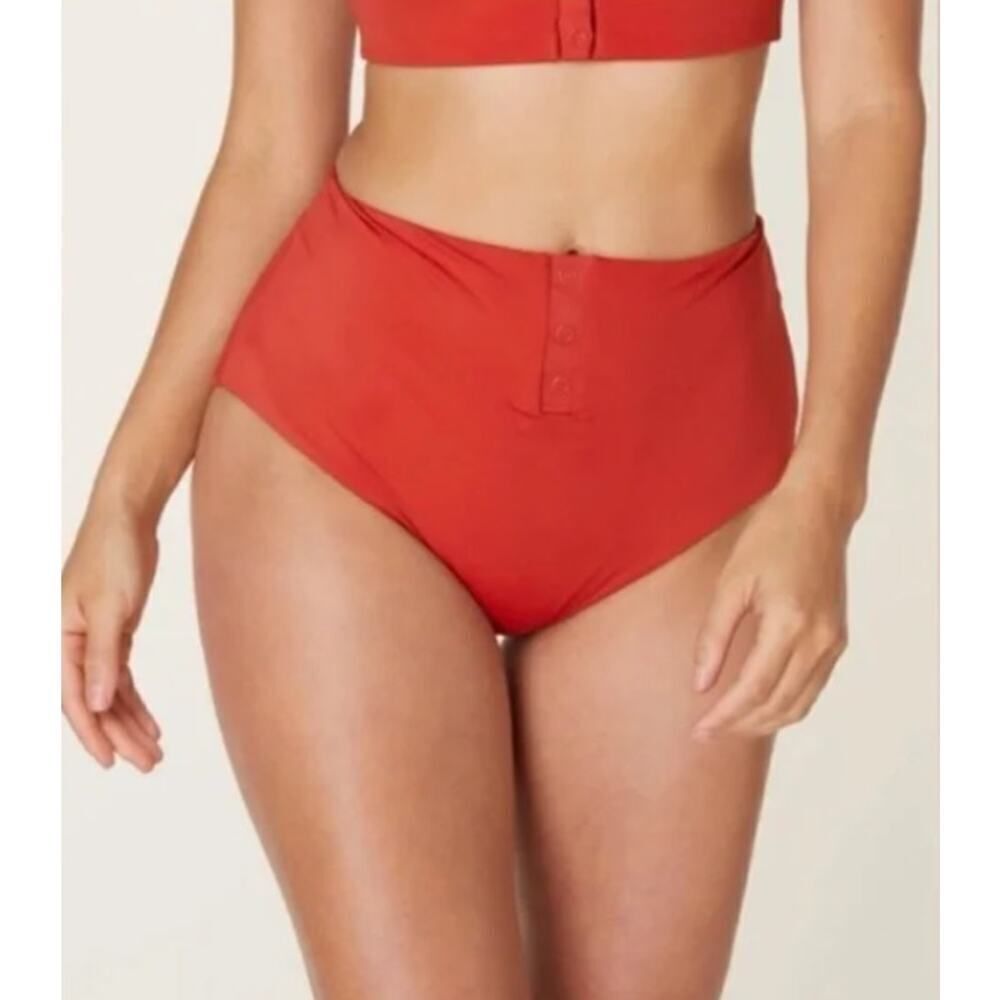 Andie Swim The Snap Bottom Women's XS Red Chili Pepper Bikini High Waist NWT